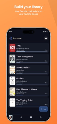 Resonate: AI Book Podcasts iPhone screenshot
