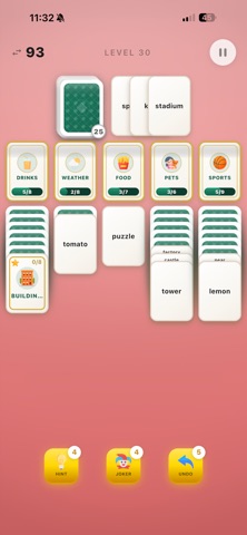 Word Sort: Solitaire Edition Screenshot 2 of 4