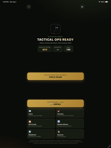 Tactical Ops Ready iPad screenshot