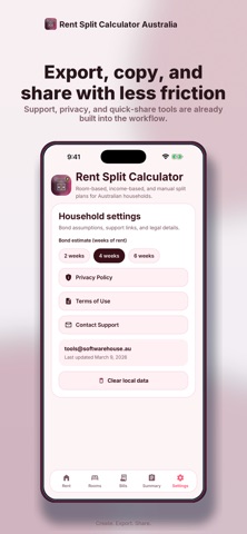 Rent Split Calculator AU iPhone screenshot