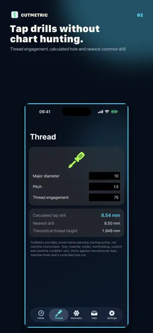 CutMetric: CNC Feeds & Math screenshot 2