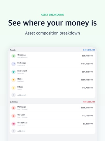 Net Worth Tracker & Calculator iPad screenshot