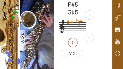 2D Saxophone Fingering Chart Screenshot