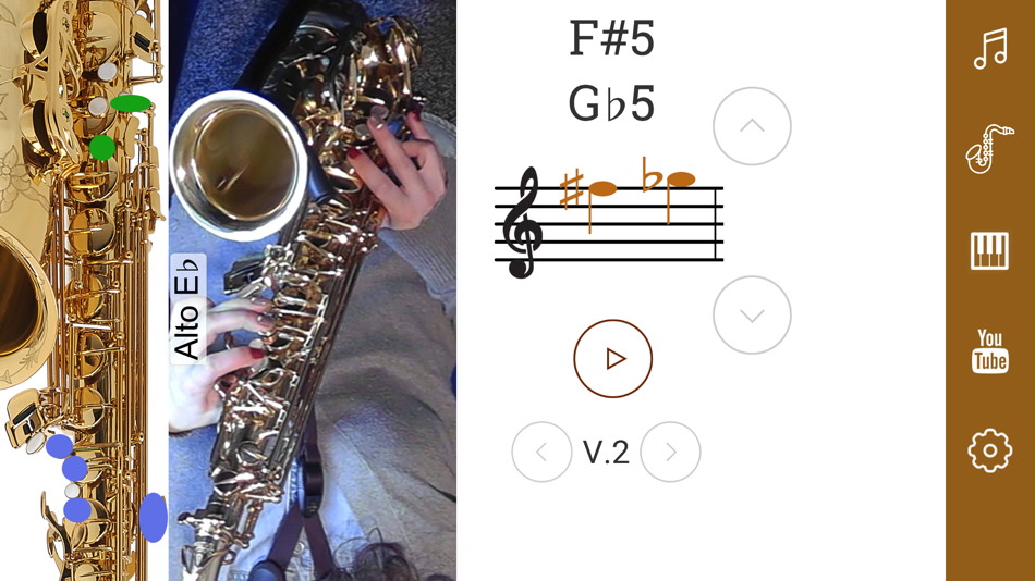 #2. 2D Saxophone Fingering Chart (iOS) 由: DENYS BELIAEV
