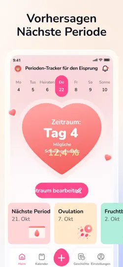 Screenshot von Zykluskalender-App auf dem iPhone 1