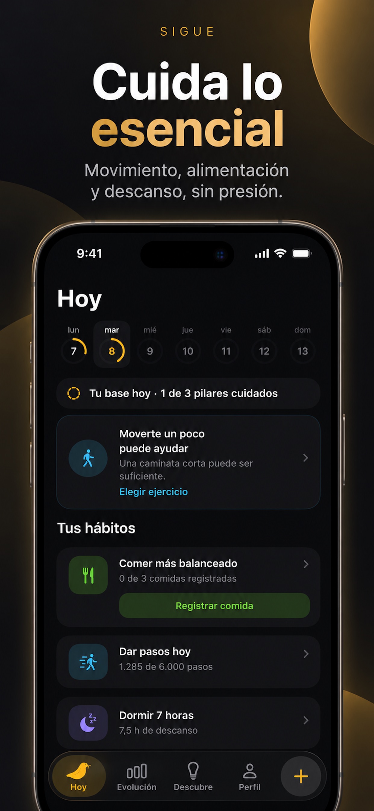 Screenshot 1 of SIGUE: Hábitos y bienestar