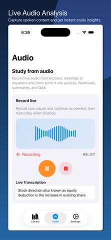 Omni: AI notes, quiz, Q&A screenshot