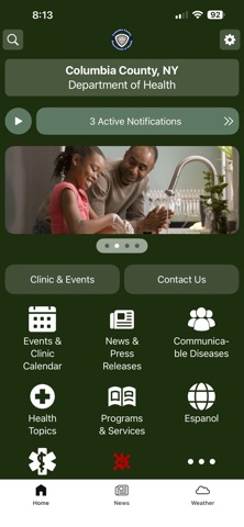 Columbia County NY Health app screenshot