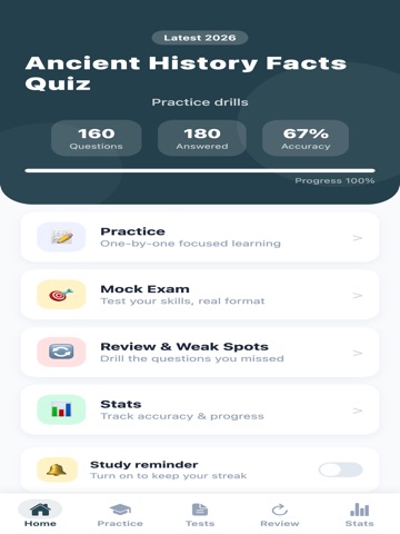 Ancient History Facts Quiz iPad screenshot