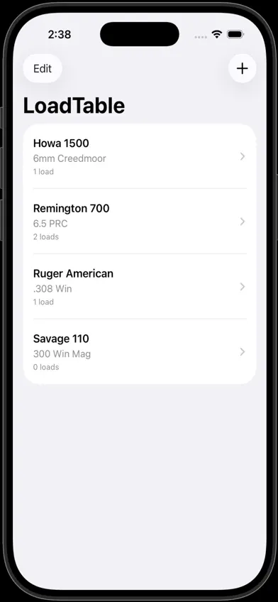 LoadTable screenshot 1