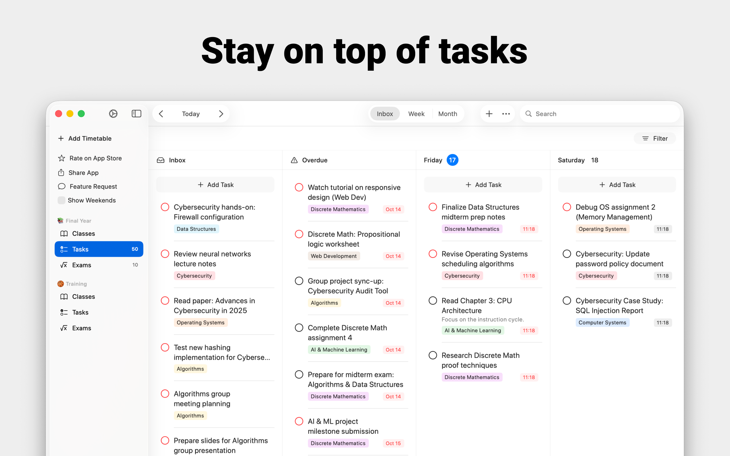 Assignment Tracker: Timetable