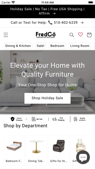 FredCo Furniture Screenshot