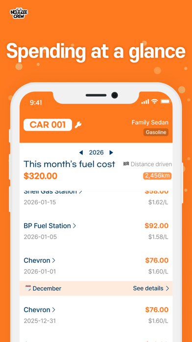 Gas fueling record app screenshot 2
