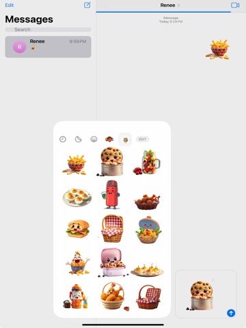Picnic Perfect Food Stickers iPad screenshot
