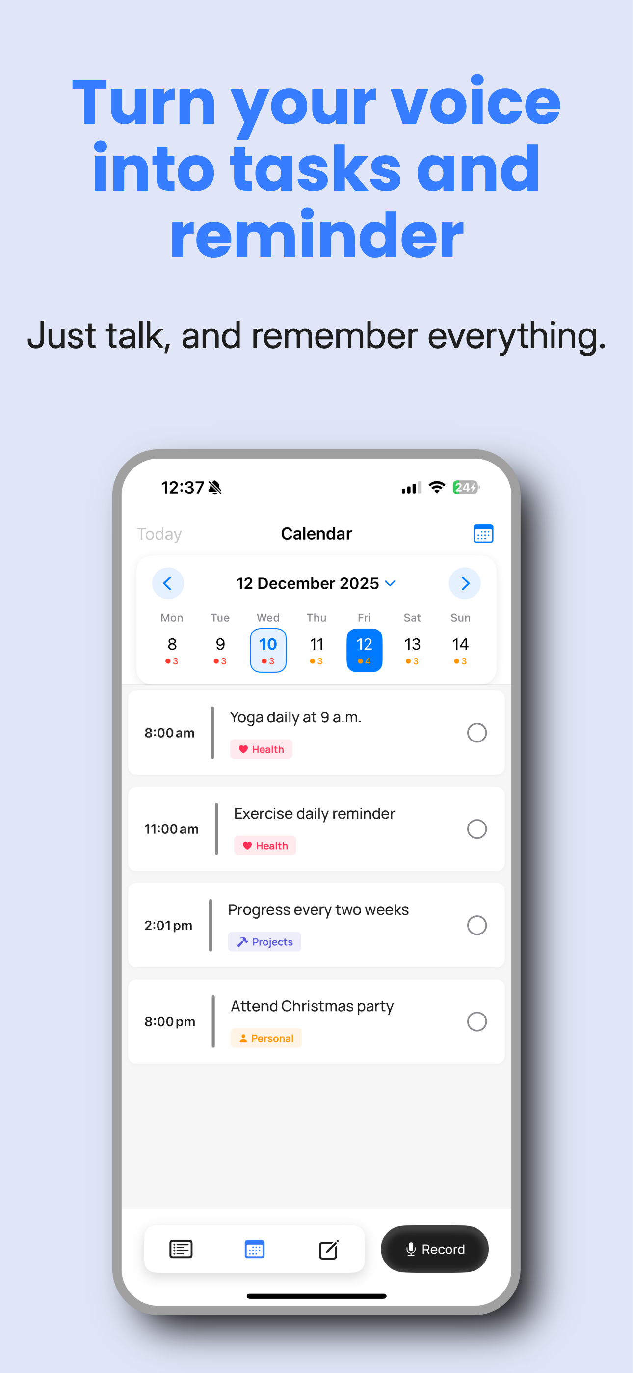 Voicenotes & Calendar: Voicely screenshot 6