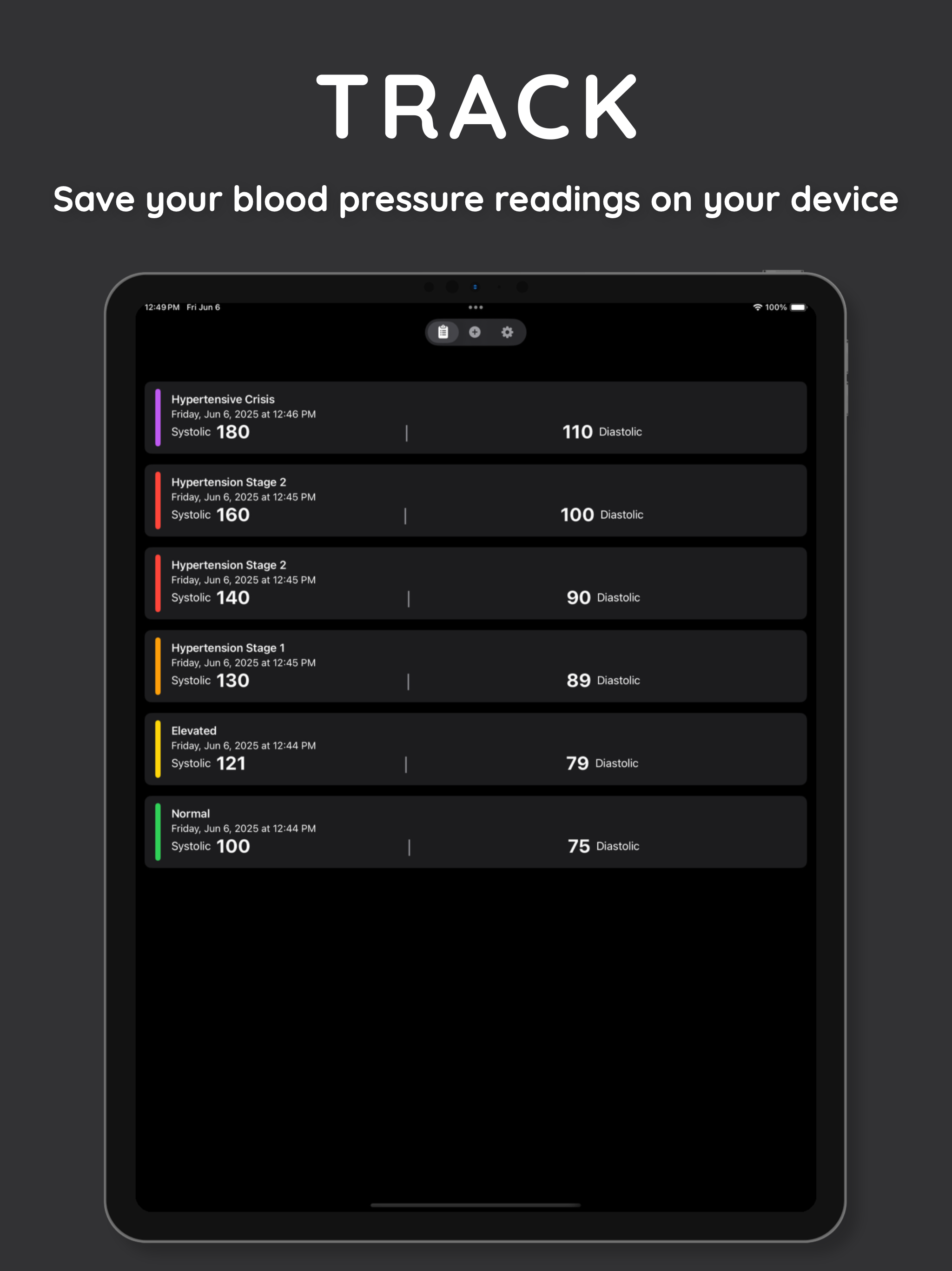 SBPT: Blood Pressure Tracker