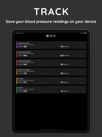 SBPT: Blood Pressure Tracker iPad screenshot