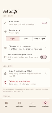 Menopause Diary & Hot Flash Screenshot 6 of 7
