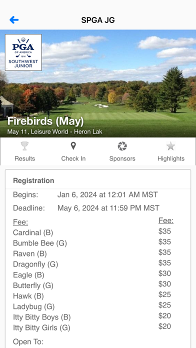Southwest PGA Junior Golf Tour Screenshot