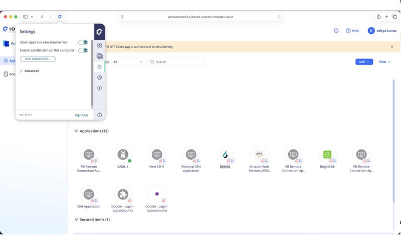 Idira Identity Extension screenshot