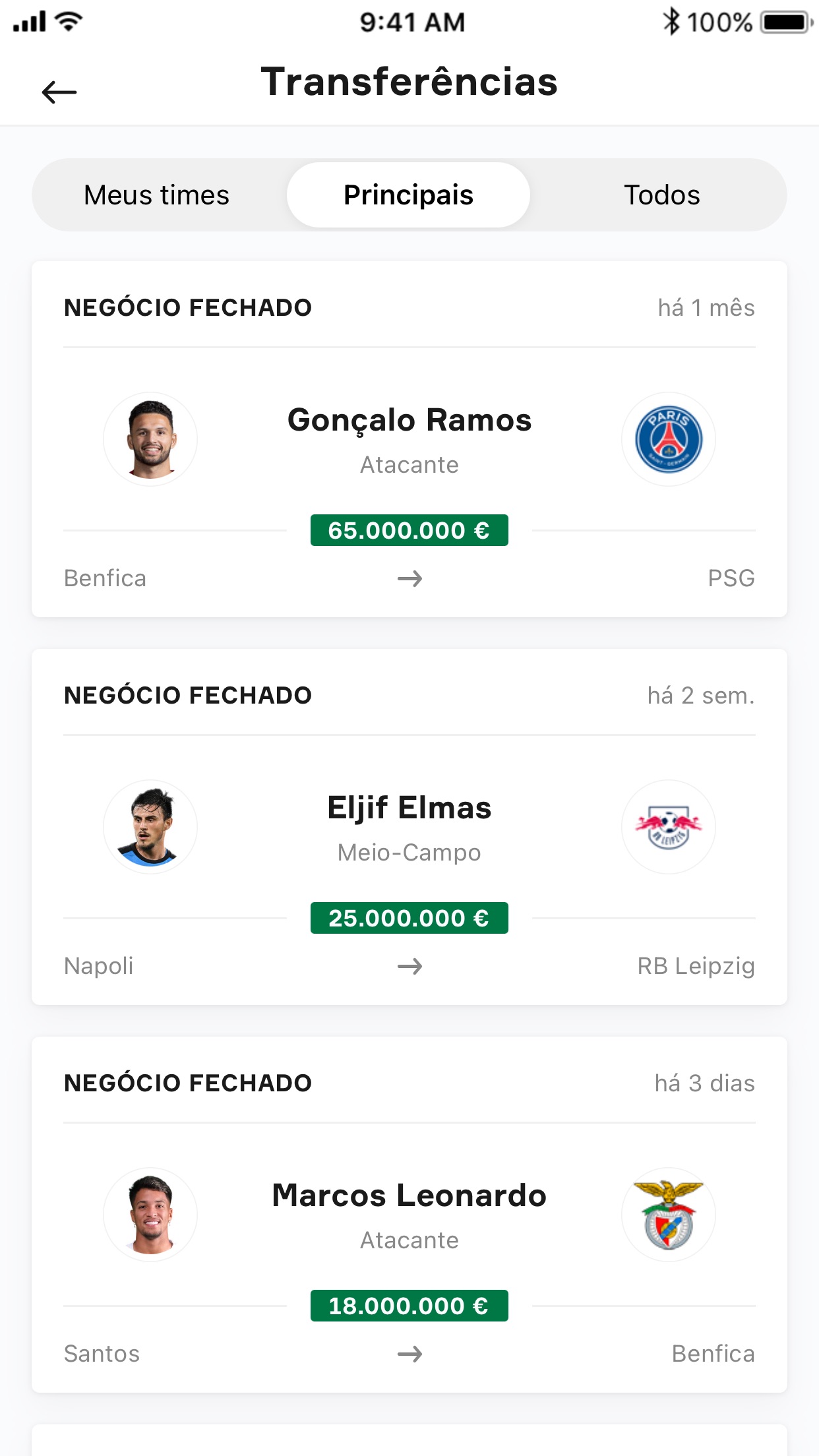 Screenshot do app OneFootball Resultados Futebol