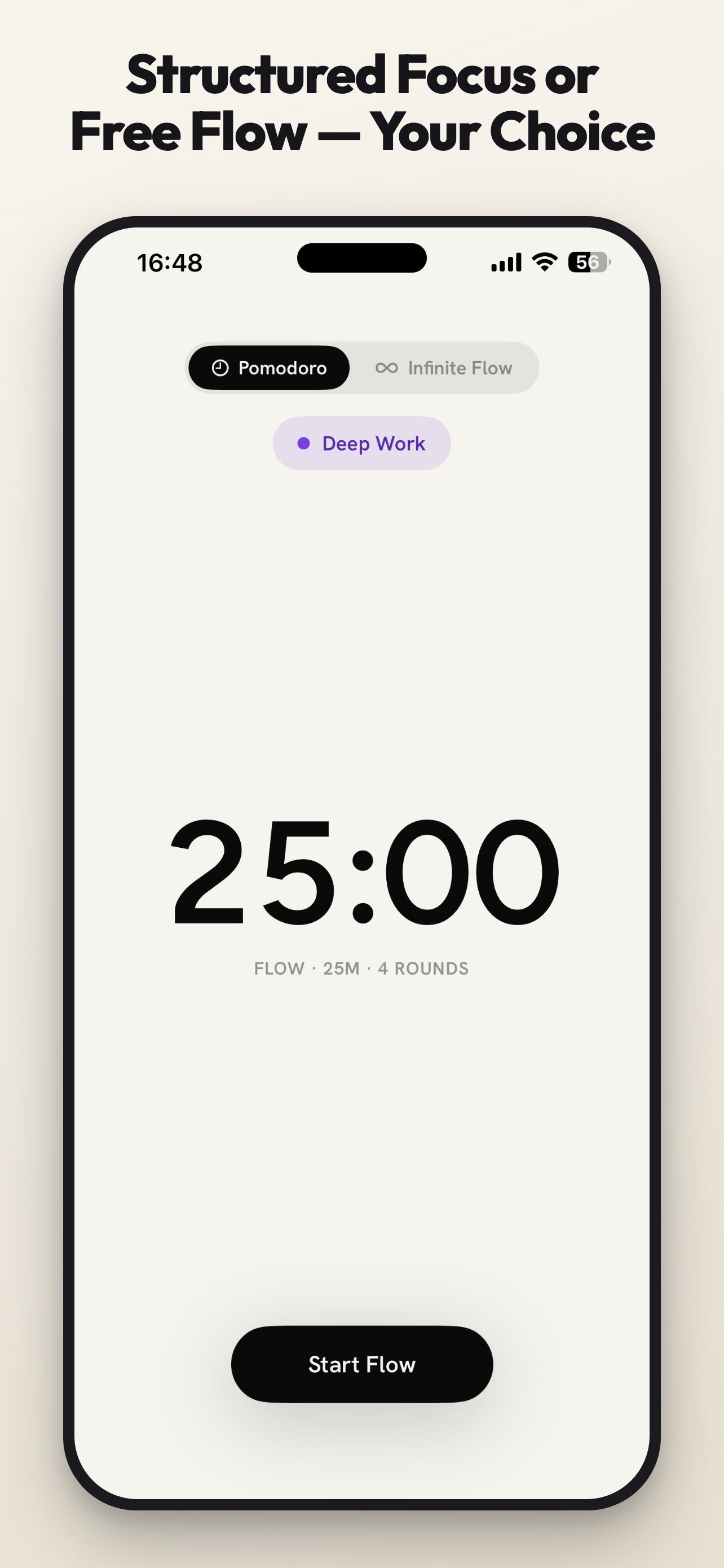 Screenshot 2 of Focus & Pomodoro Timer – FloS