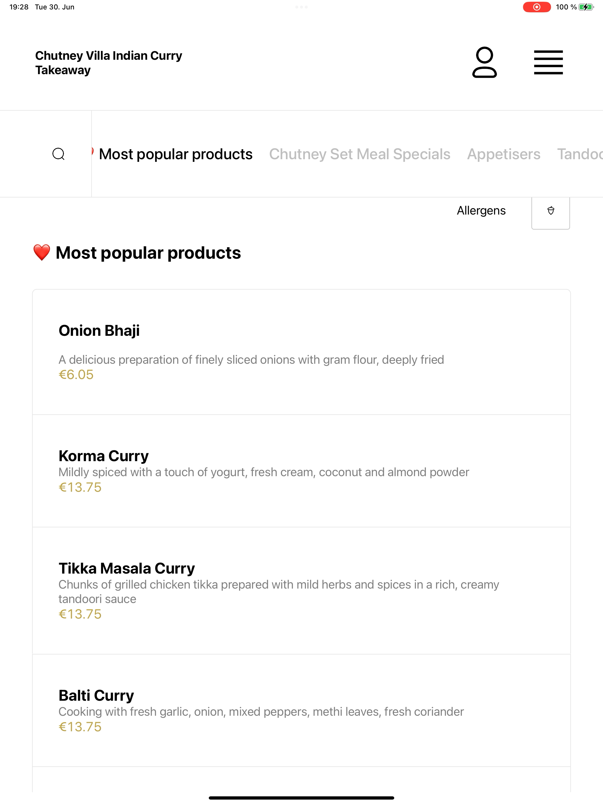 Chutney Villa Indian Curry screenshot 13