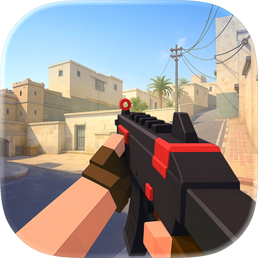 Apple App Store cover for BLOCKFIELD: FPS Pixel Shooter