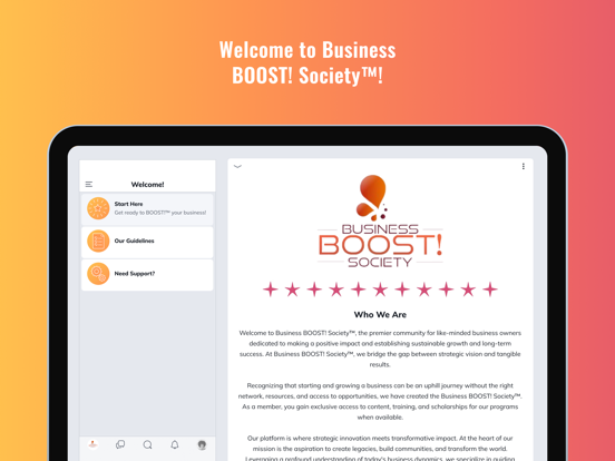 Business Boost Society iPad screenshot 1 - Business app