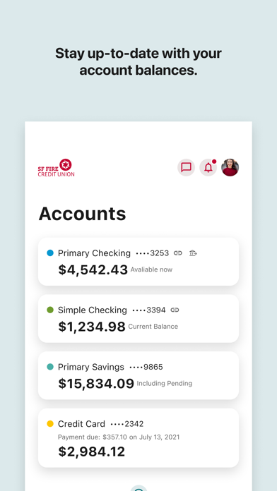 SF Fire CU Mobile Banking Screenshot