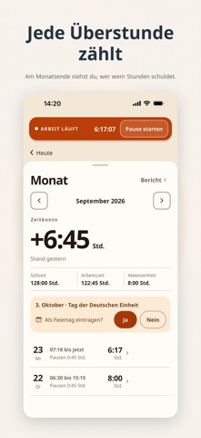 Meine Stunden: Zeiterfassung — Screenshot 3