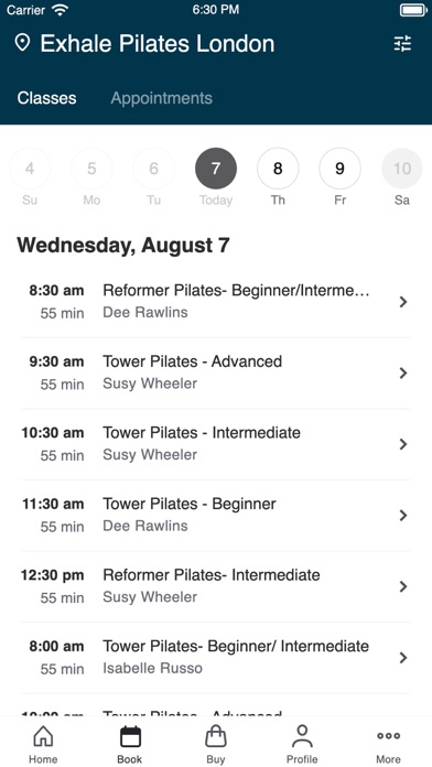 Exhale Pilates London Screenshot