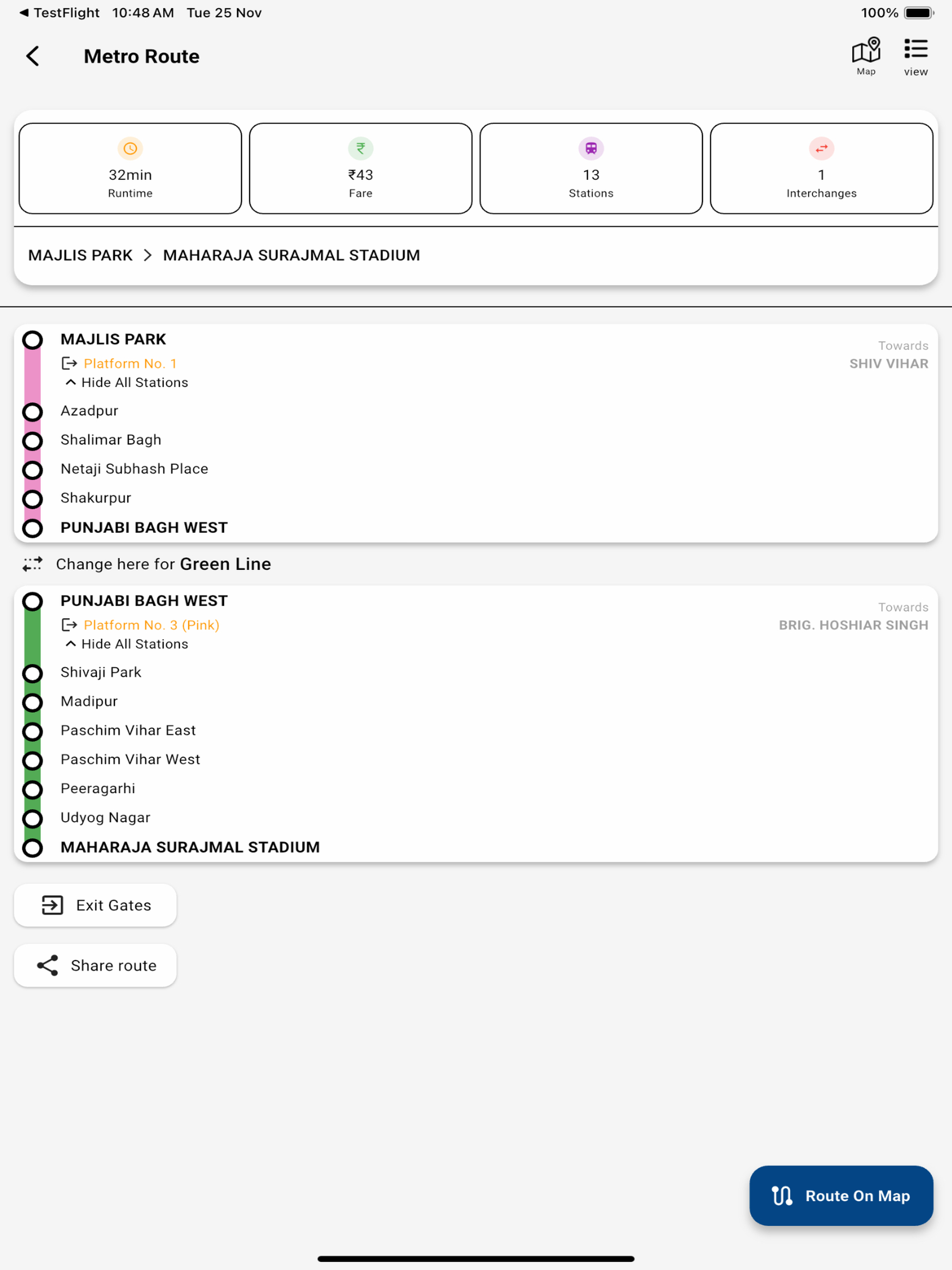 Delhi Metro Route Map and Fare screenshot 12