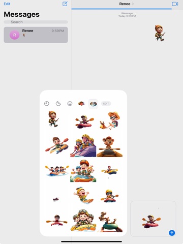 River Rafting Stickers iPad screenshot