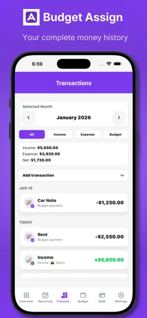 Assign Budget screenshot 3