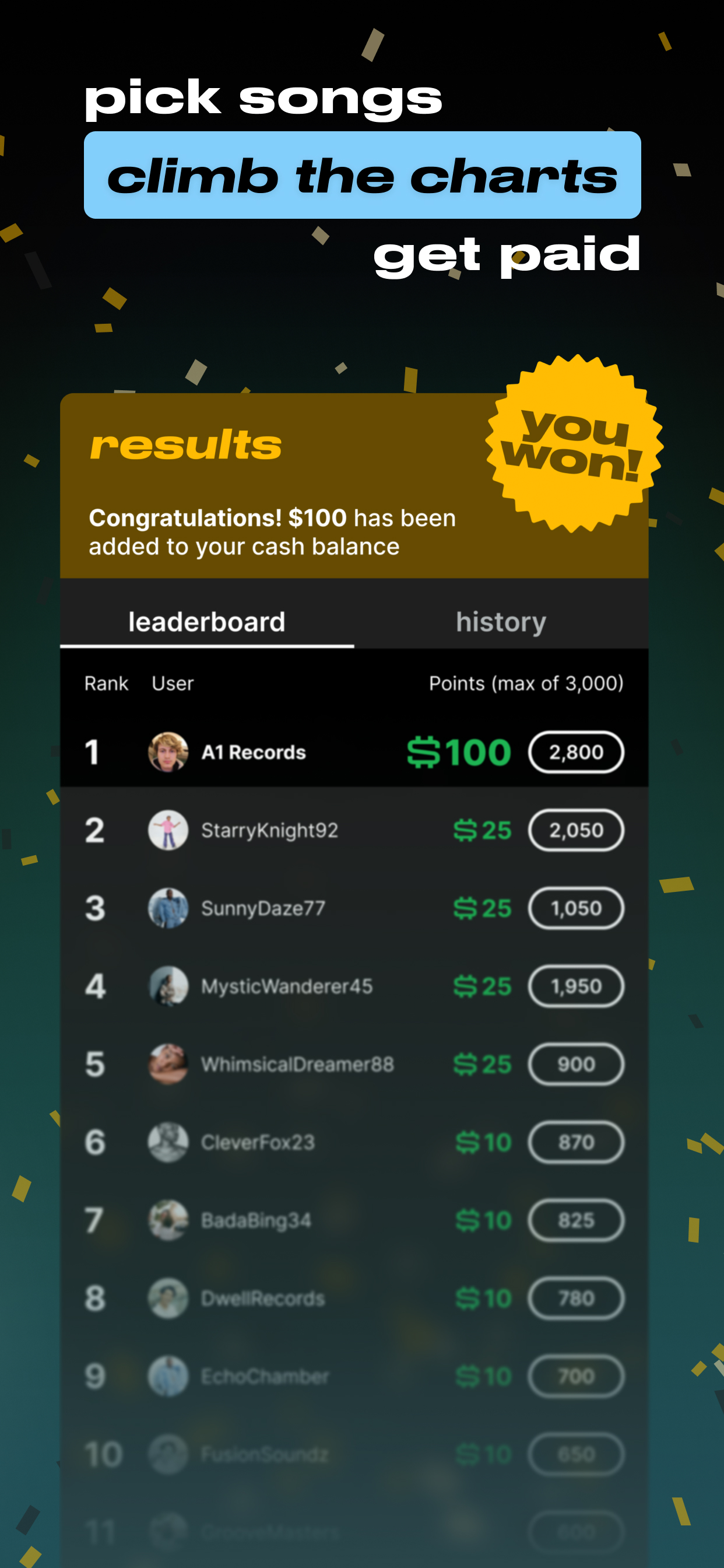 SongPicks: Music Cash Contests