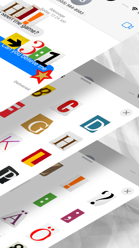 #3. Letter Snippets Stickers (iOS) Podle: FFWD