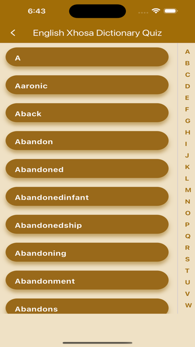 English Xhosa Dictionary Quiz Screenshot