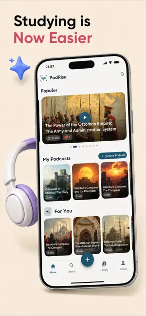 PodRise: Listen with AI iPhone screenshot 1