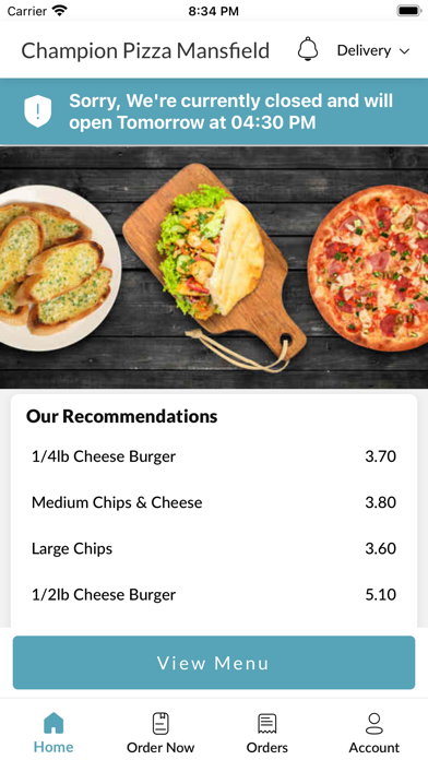 Champion Pizza Mansfield Screenshot