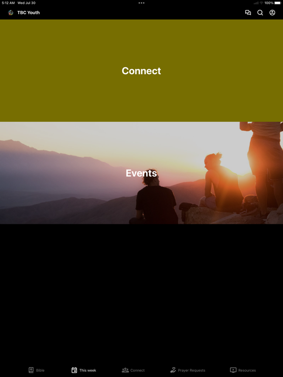 Trinity Baptist Church - Youth iPad screenshot 1 - Education app