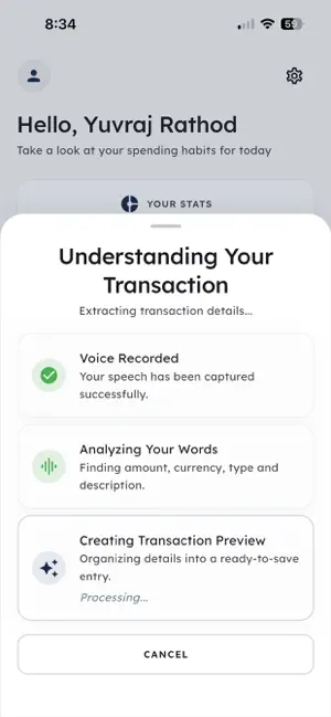 Zexora: Voice Expense Tracker screenshot 3