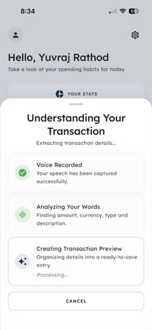 Zexora: Voice Expense Tracker screenshot