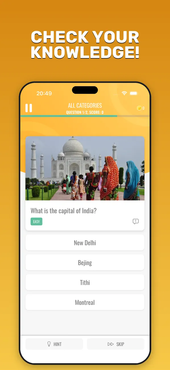 Screenshot #1 pour Geography, History - Quiz