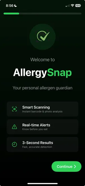 Food Allergy Scan AllergySnap screenshot 1