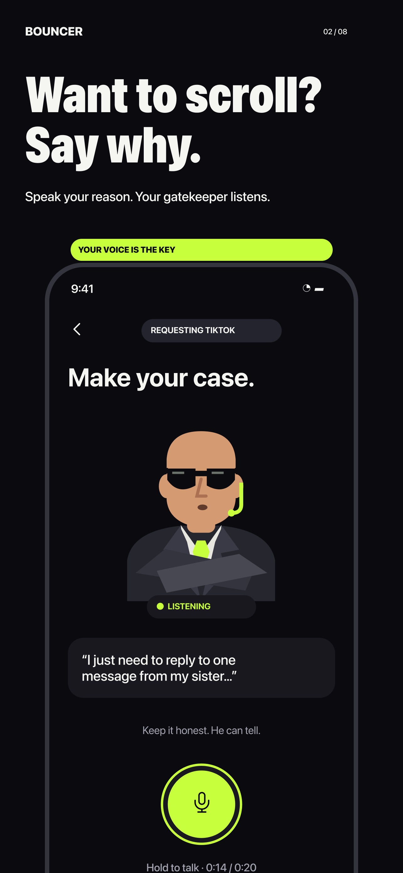 Screenshot 2 of Denied: Talk to Unlock Apps