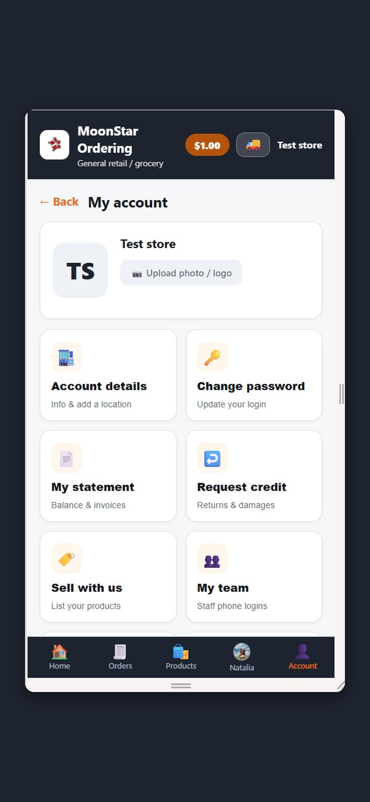 MoonStar POS screenshot 2