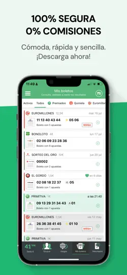 Captura de pantalla de TuLotero Compra Lotería Online en iPhone 3