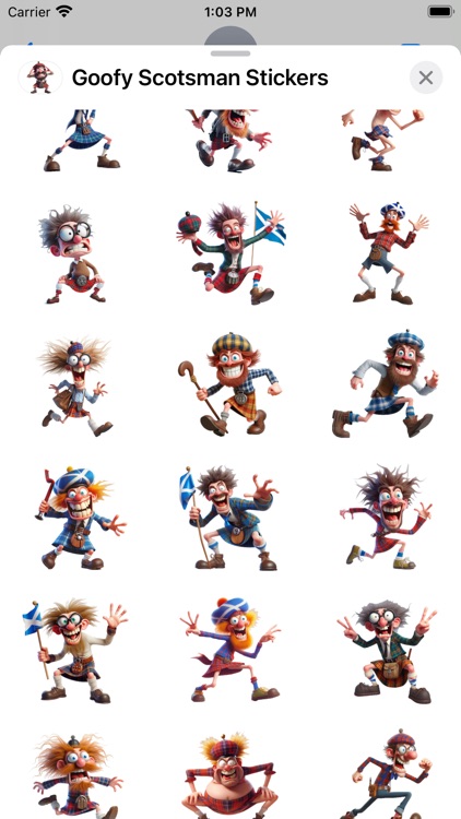Goofy Scotsman Stickers