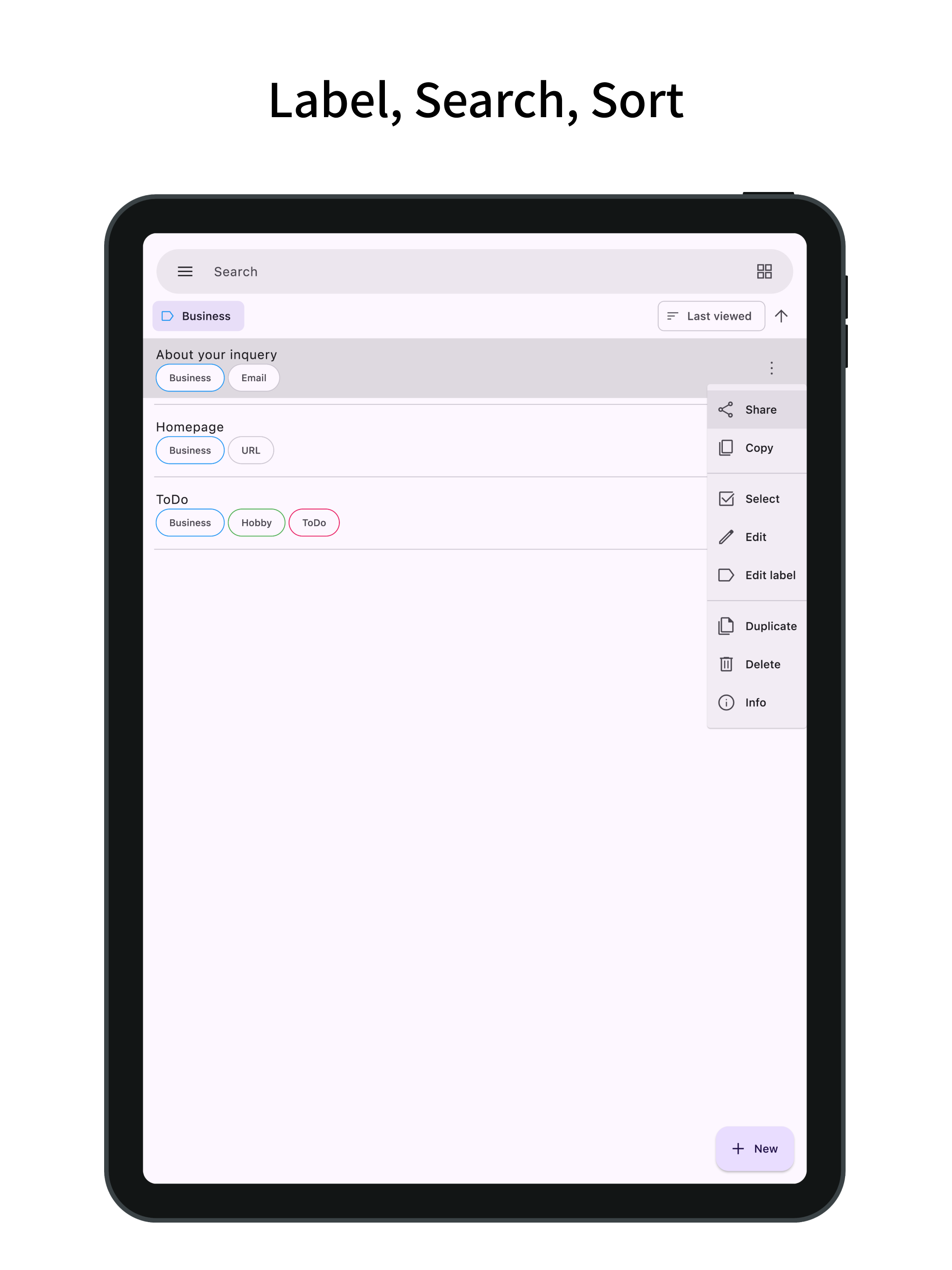 Memo: copy & share templates